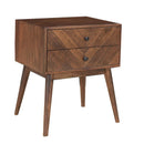 Drawer Solid Wood Nightstand in Light Brown