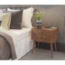 Drawer Solid Wood Nightstand in Light Brown