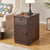 Drum End Table with Built-In Outlets