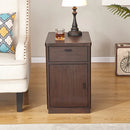 Drum End Table with Built-In Outlets