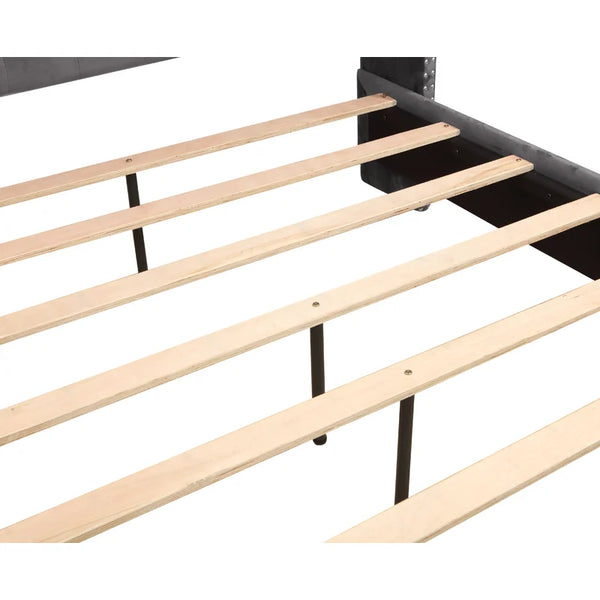 Tufted Upholstered Low Profile Platform Bed