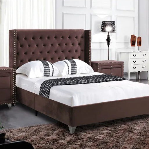 Tufted Upholstered Low Profile Platform Bed