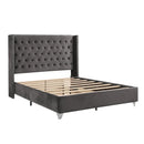 Tufted Upholstered Low Profile Platform Bed