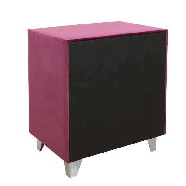 Drawer Nightstand Entirely upholstered with matte velvet