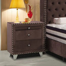 Drawer Nightstand Entirely upholstered with matte velvet