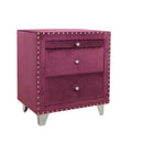 Drawer Nightstand Entirely upholstered with matte velvet