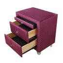 Drawer Nightstand Entirely upholstered with matte velvet
