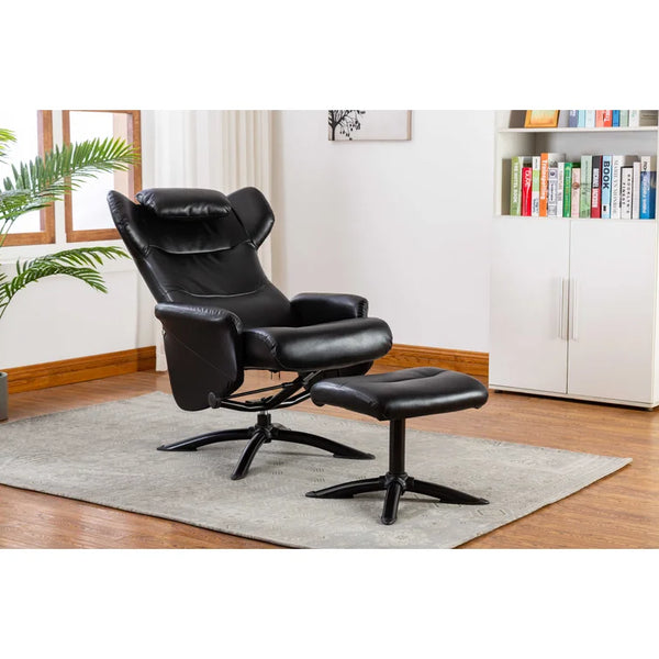 28.7'' Wide Faux Leather Manual Ergonomic Recliner with Ottoman