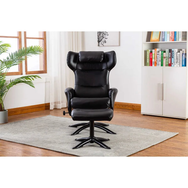 28.7'' Wide Faux Leather Manual Ergonomic Recliner with Ottoman