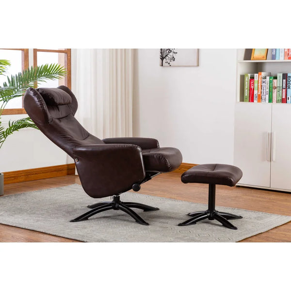 28.7'' Wide Faux Leather Manual Ergonomic Recliner with Ottoman