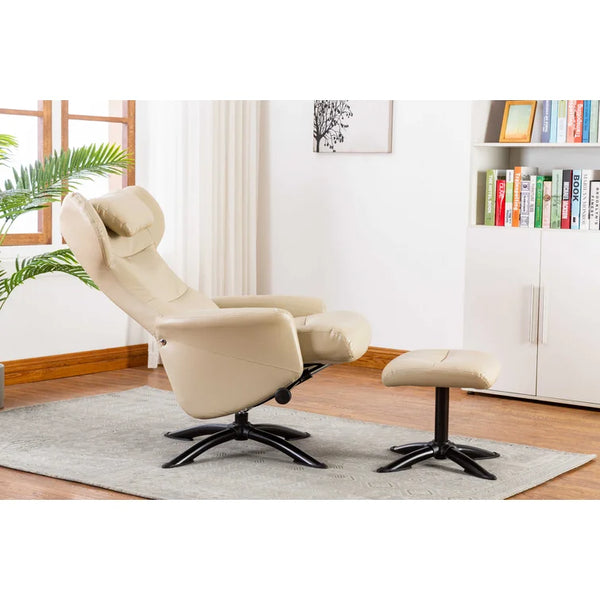 28.7'' Wide Faux Leather Manual Ergonomic Recliner with Ottoman