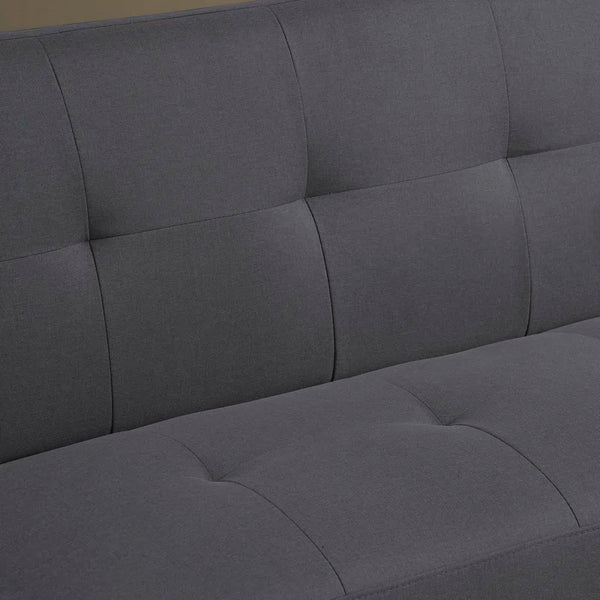Gray Polyester 69'' Wide Cushion Back Convertible Sofa