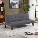 Gray Polyester 69'' Wide Cushion Back Convertible Sofa