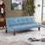 Blue Polyester 69'' Wide Cushion Back Convertible Sofa