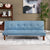 Blue Polyester 69'' Wide Cushion Back Convertible Sofa