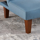 Blue Polyester 69'' Wide Cushion Back Convertible Sofa