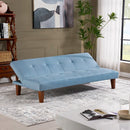 Blue Polyester 69'' Wide Cushion Back Convertible Sofa