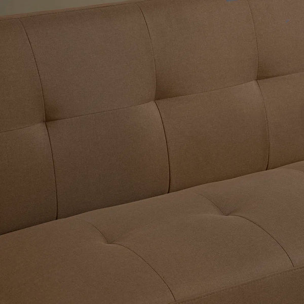 Brown Polyester 69'' Wide Cushion Back Convertible Sofa