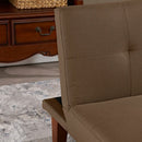 Brown Polyester 69'' Wide Cushion Back Convertible Sofa