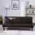 69'' Wide Brown Leather Match Cushion Back Convertible Sofa