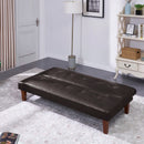 69'' Wide Brown Leather Match Cushion Back Convertible Sofa