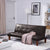 69'' Wide Brown Leather Match Cushion Back Convertible Sofa