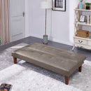 69'' Wide Khlki Leather Match Cushion Back Convertible Sofa