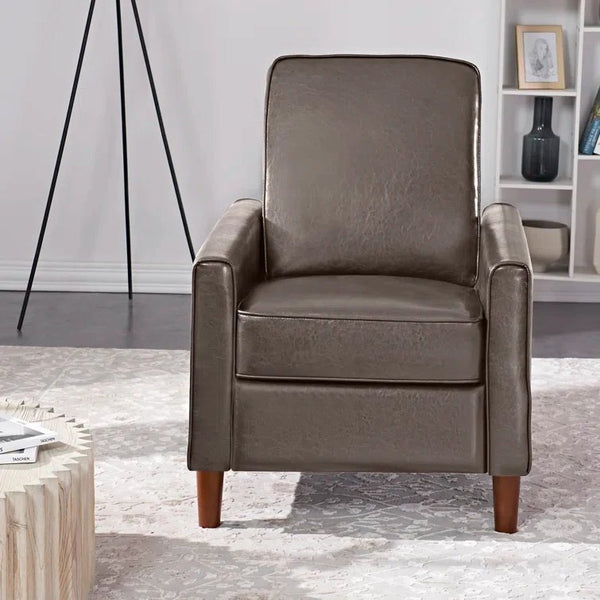 28'' Wide Khaki Faux Leather Manual Standard Recliner