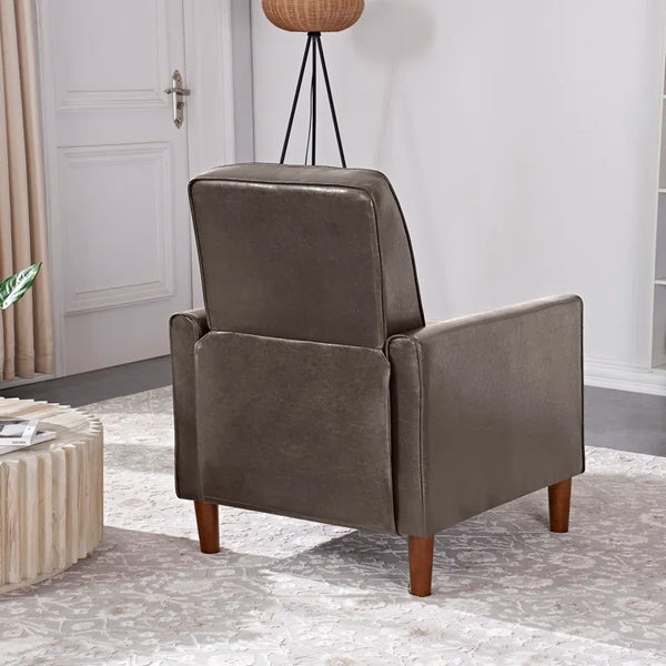 28'' Wide Khaki Faux Leather Manual Standard Recliner