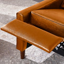 28'' Wide Light Brown Faux Leather Manual Standard Recliner