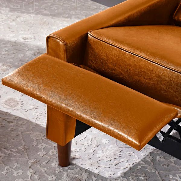 28'' Wide Light Brown Faux Leather Manual Standard Recliner