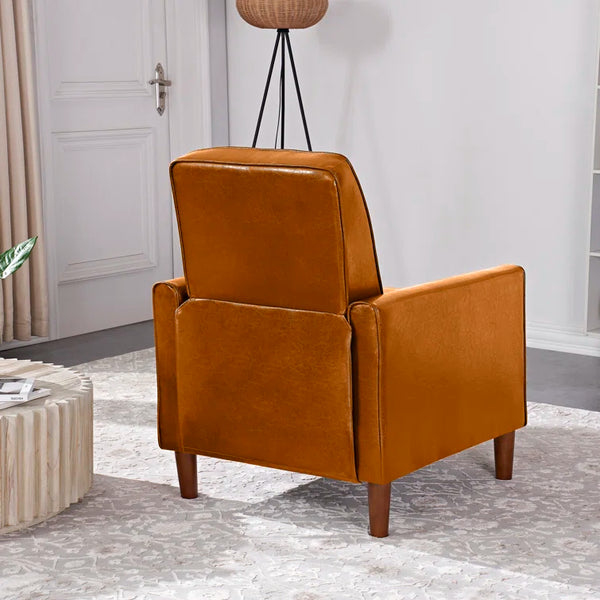 28'' Wide Light Brown Faux Leather Manual Standard Recliner