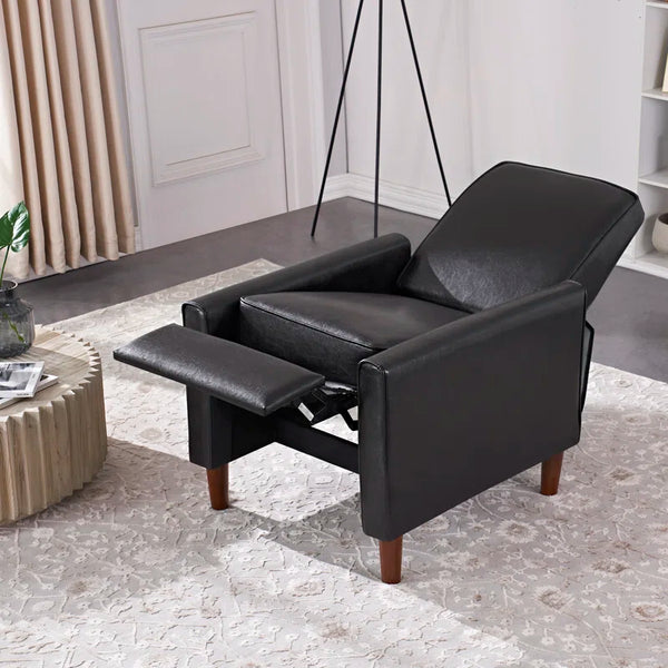 28'' Wide Brown Faux Leather Manual Standard Recliner