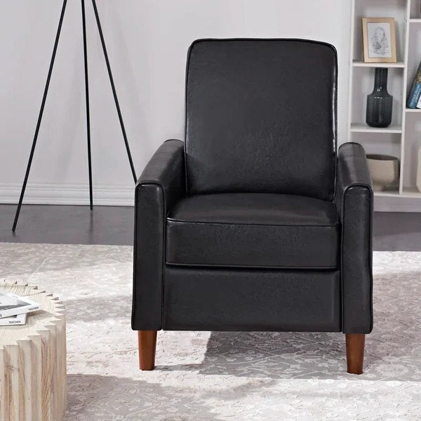28'' Wide Brown Faux Leather Manual Standard Recliner