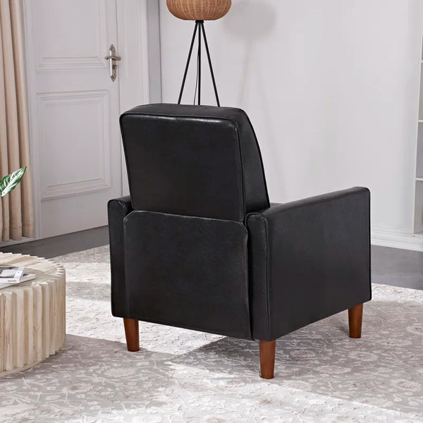 28'' Wide Brown Faux Leather Manual Standard Recliner