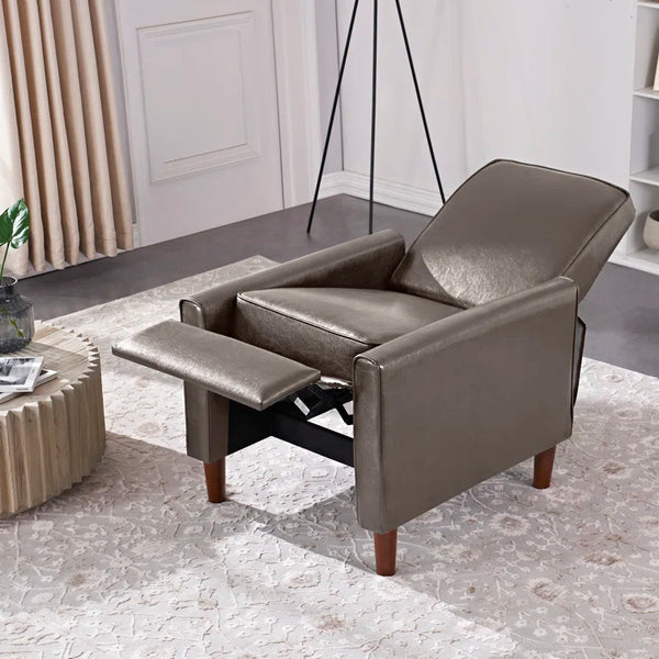 28'' Wide Khaki Faux Leather Manual Standard Recliner