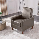 28'' Wide Khaki Faux Leather Manual Standard Recliner