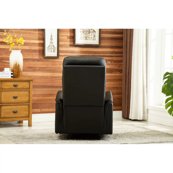 30.3'' Wide Black Faux Leather Manual Wall Hugger Standard Recliner