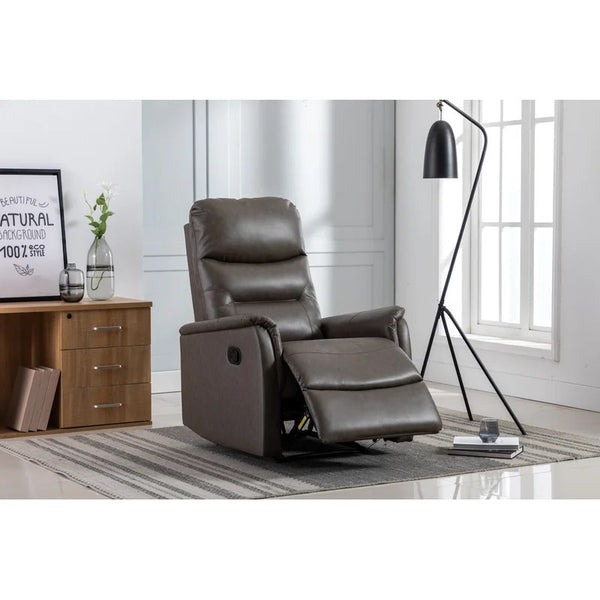 30.3'' Wide Gray Faux Leather Manual Wall Hugger Standard Recliner