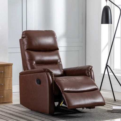 30.3'' Wide Brown Faux Leather Manual Wall Hugger Standard Recliner