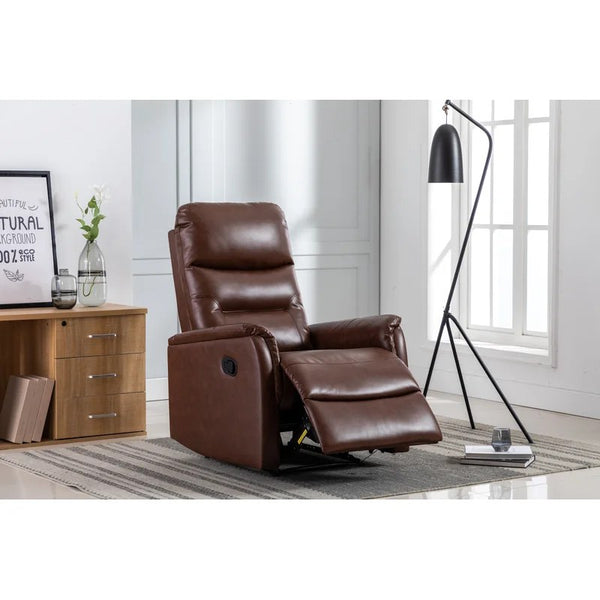 30.3'' Wide Brown Faux Leather Manual Wall Hugger Standard Recliner