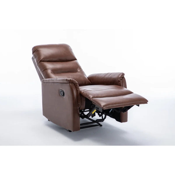 30.3'' Wide Brown Faux Leather Manual Wall Hugger Standard Recliner