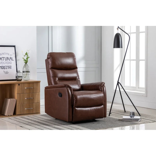 30.3'' Wide Brown Faux Leather Manual Wall Hugger Standard Recliner