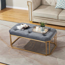 44'' Wide Gray Tufted Rectangle Cocktail Ottoman