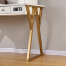 White Rectangular Writing Desk with Built in Outlets