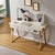 White Rectangular Writing Desk with Built in Outlets