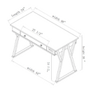 White Rectangular Writing Desk with Built in Outlets