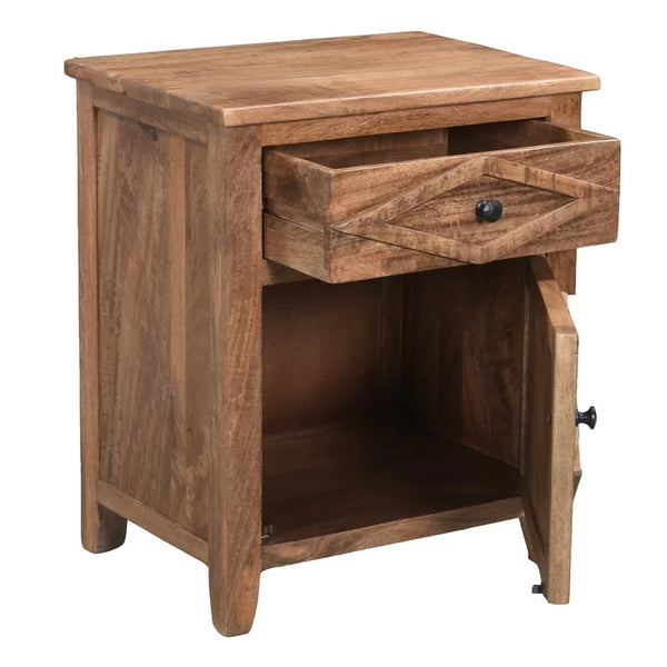 24'' Tall 1 - Drawer Solid Wood Nightstand in Light Natural