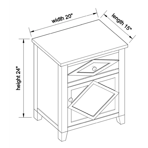 24'' Tall 1 - Drawer Solid Wood Nightstand in Light Natural