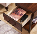 23'' Tall Solid + Manufactured Wood End Table with Storage